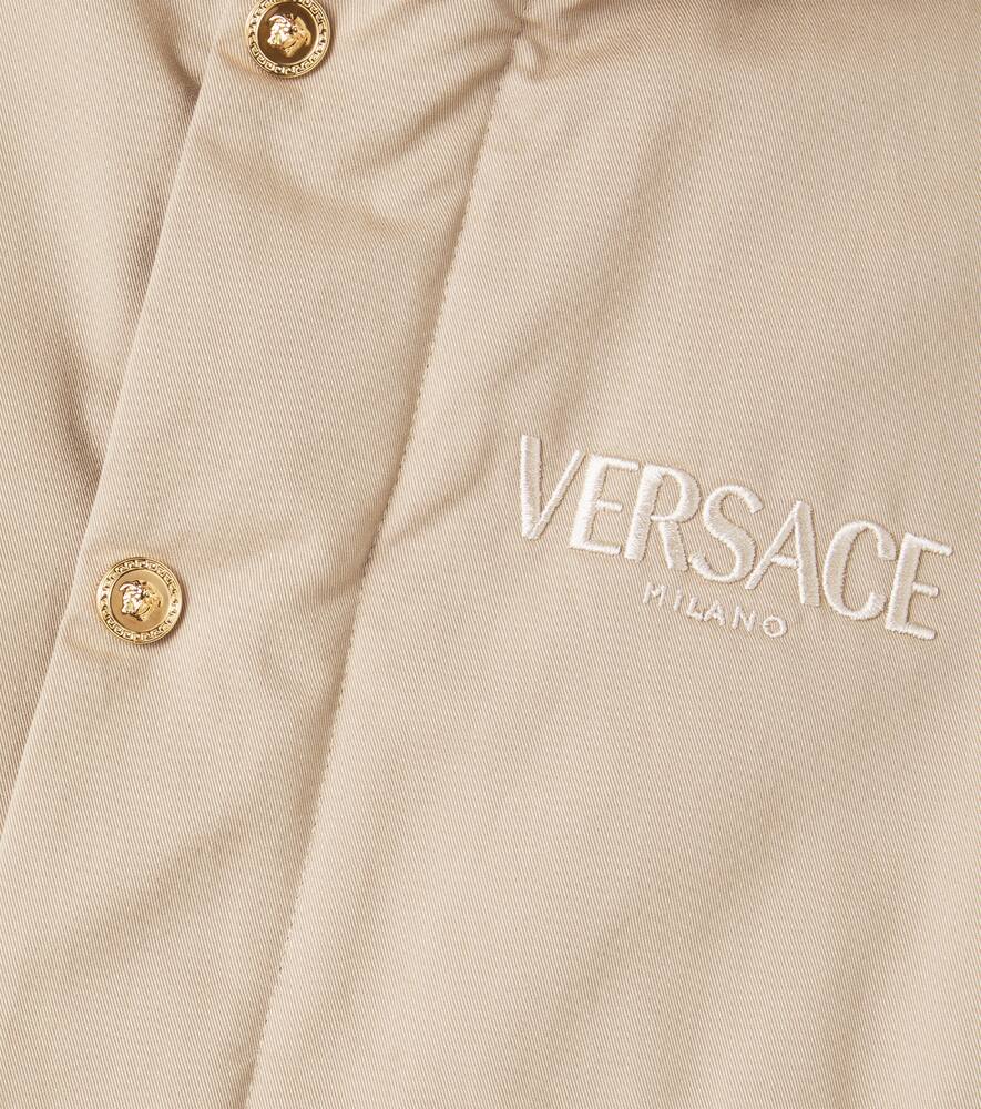Versace Barocco Cotton Gabardine Jacket In Neutral