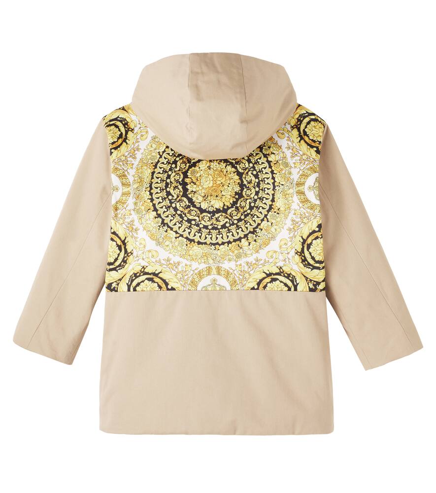 Versace Barocco Cotton Gabardine Jacket In Neutral