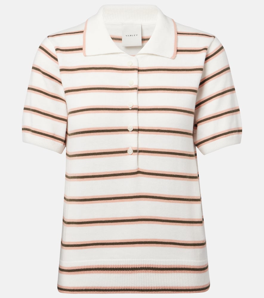 Faustine striped cotton-blend polo shirt