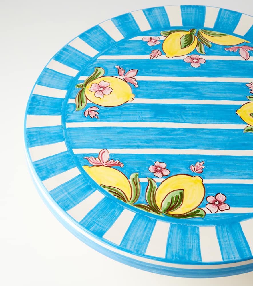 Dolce&Gabbana Casa Taormina striped ceramic cake stand