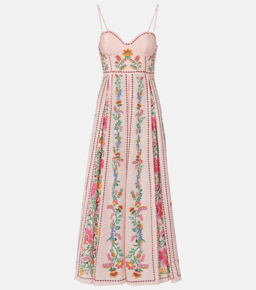 Floral cotton-blend maxi dress