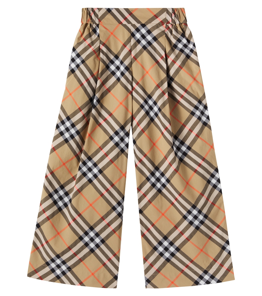 Burberry Kids Burberry Check cotton wide-leg pants　バーバリー キッズ バーバリーチェック コットン ワイドレッグ パンツ Burberry