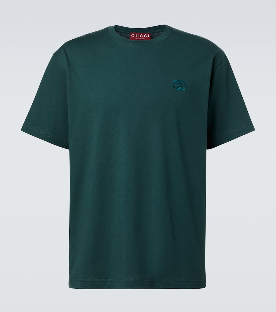 Gucci Crewneck Short Sleeve T-shirt Regular Fit In Green