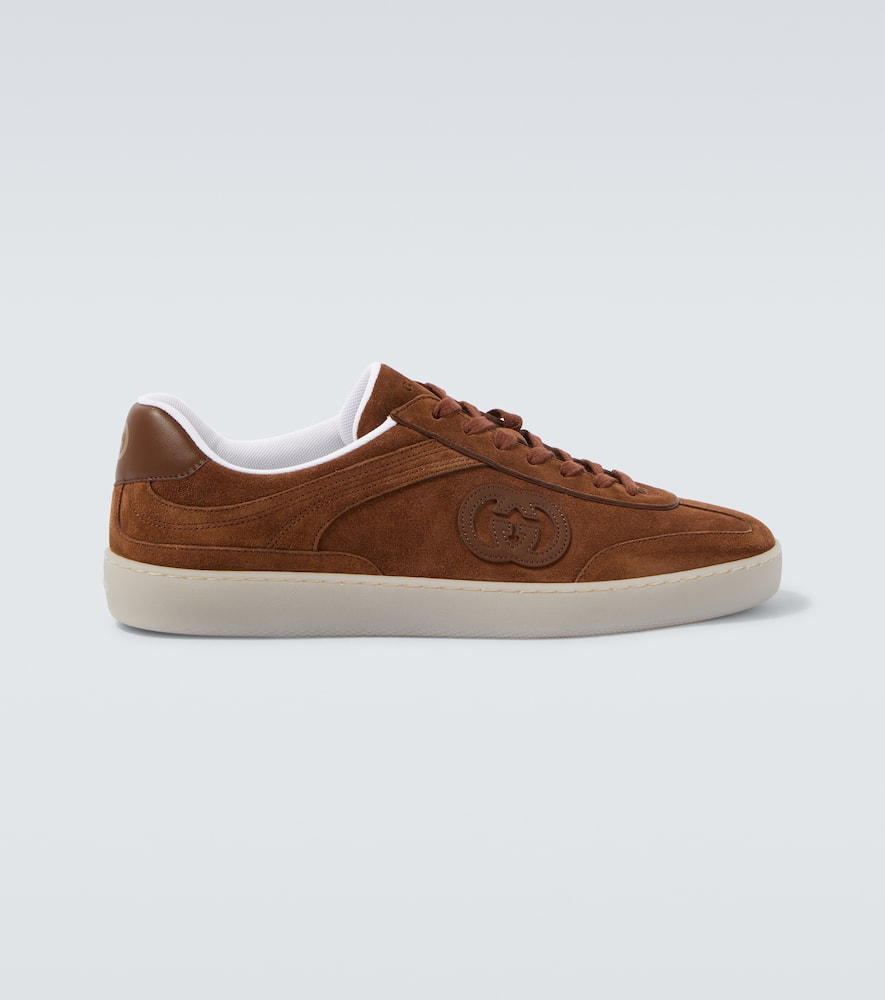 Gucci G75 Suede Sneakers In Brown