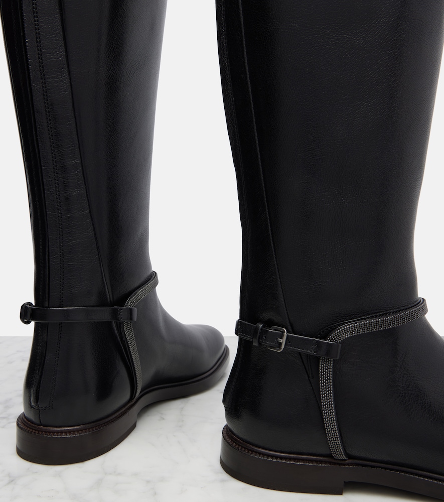 Monili Leather Knee-High Boots