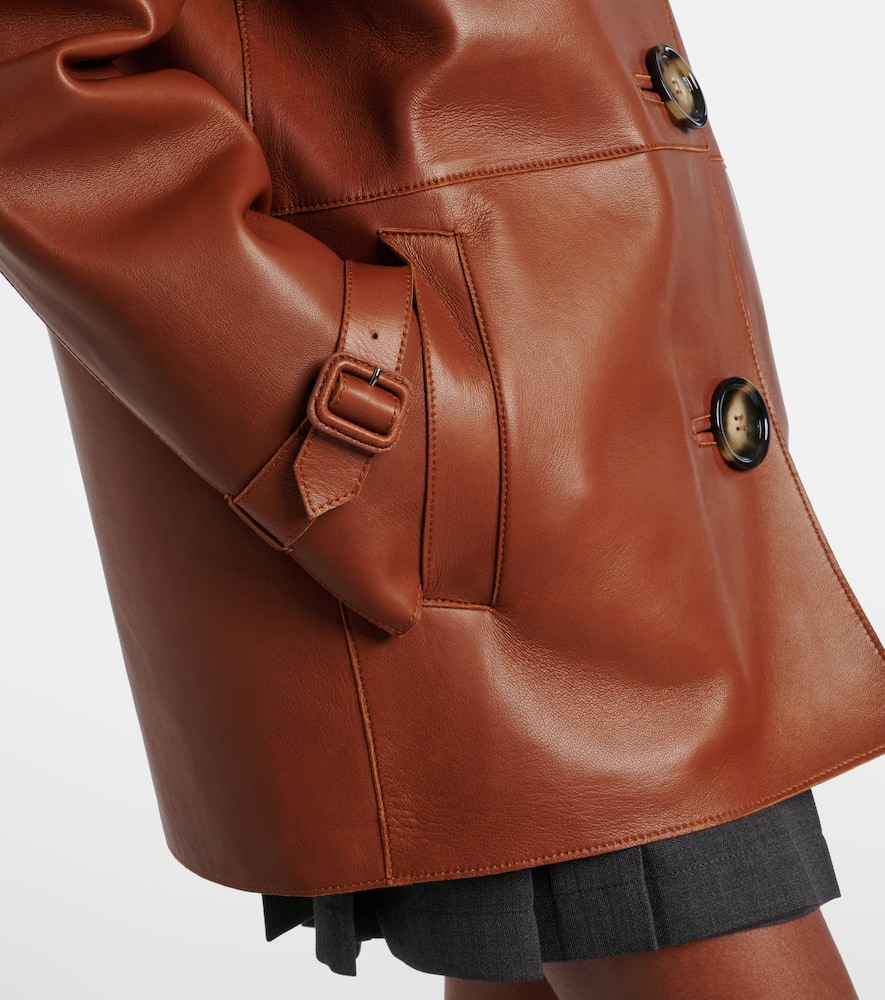 Acne Studios Lorassino Lambskin Leather Jacket In Brown