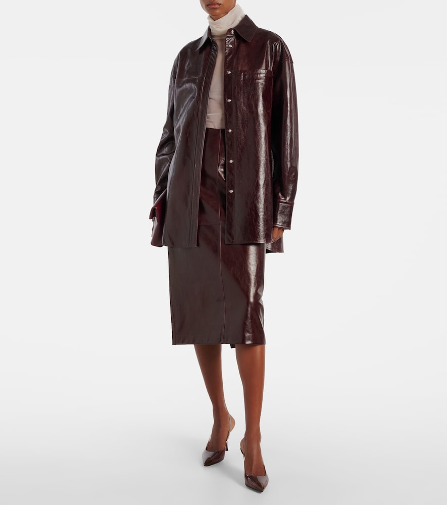  Sportmax Sportmax Borel Leather Overshirt 