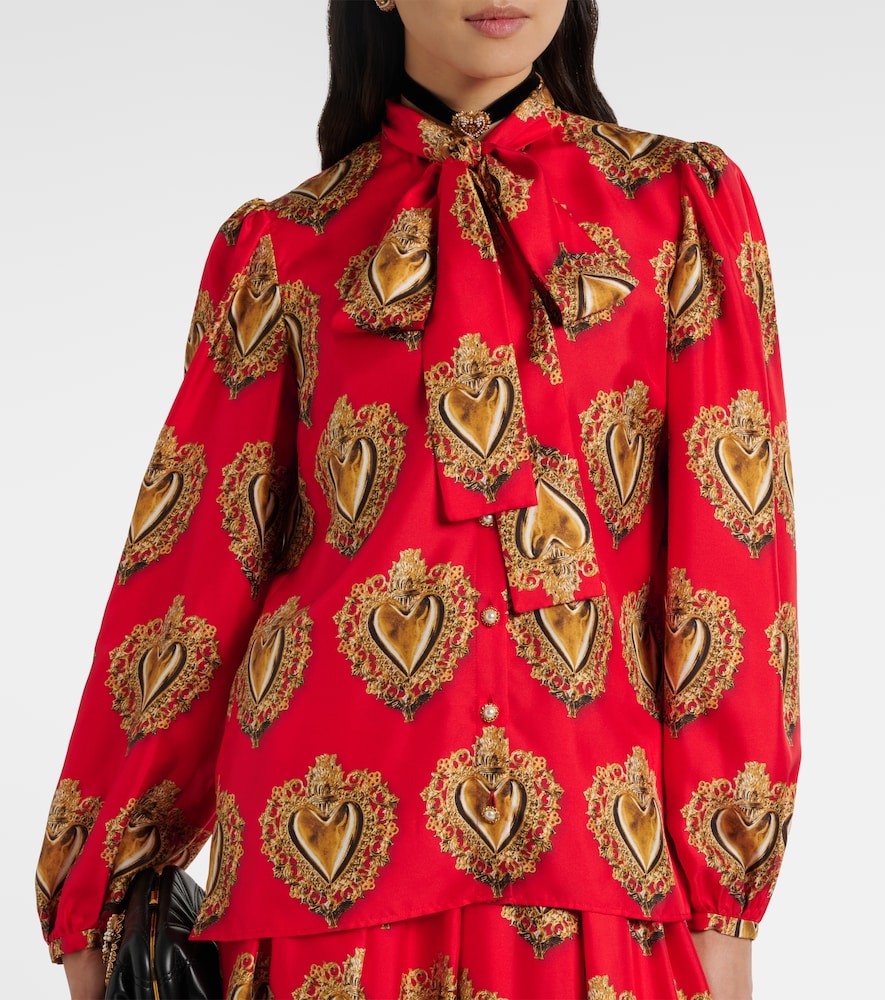 Dolce&Gabbana Printed Tie-Neck Blouse
