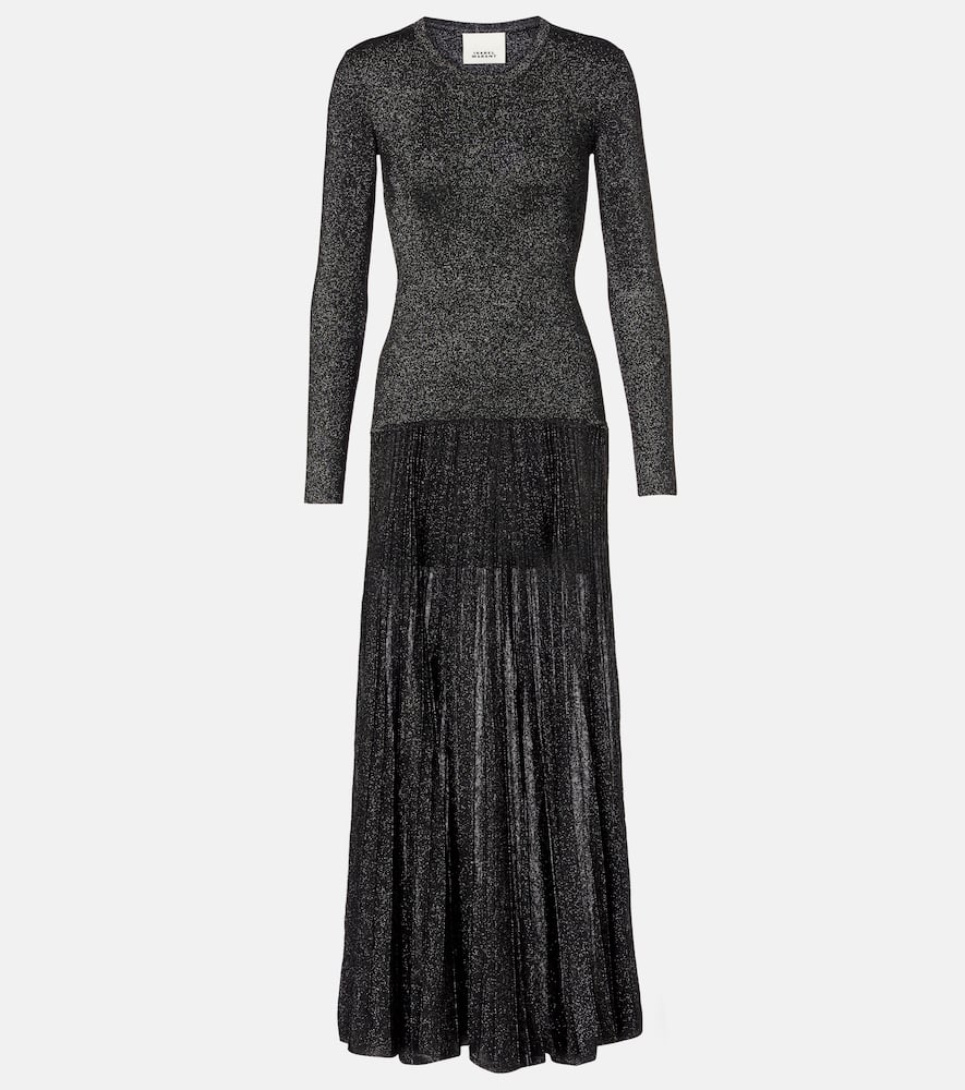 Isabel Marant Guetty Pleated Maxi Dress In Black