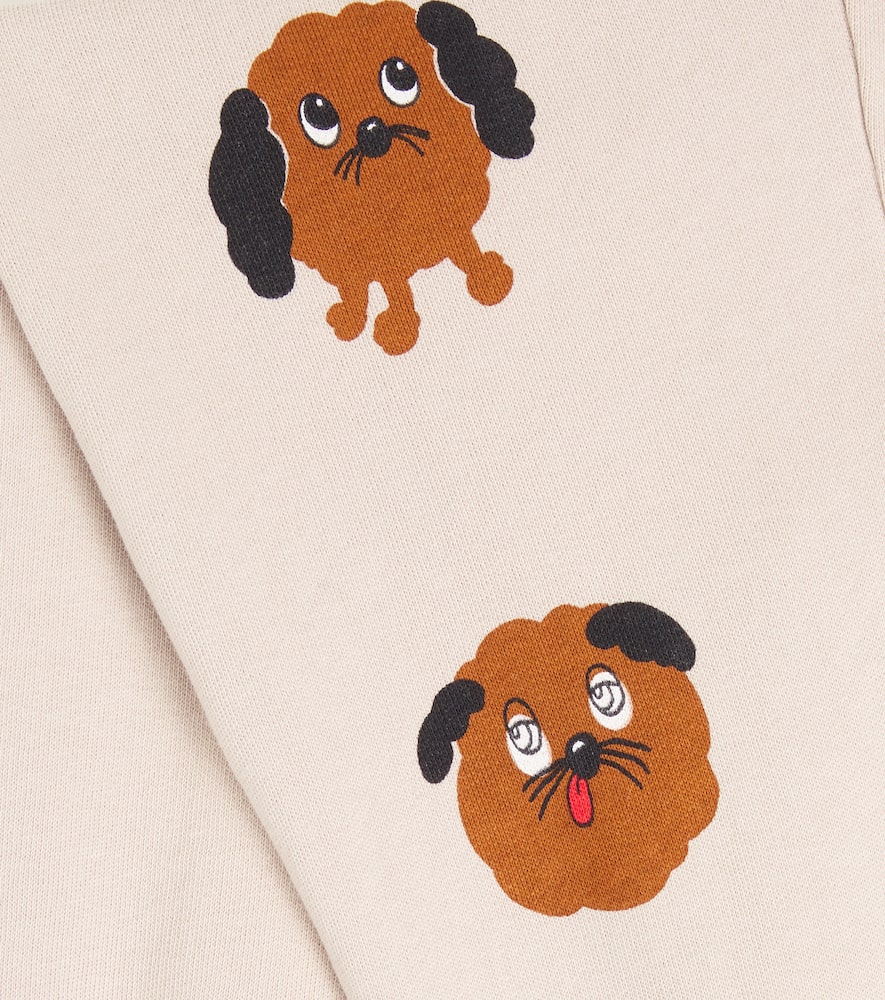 Mini Rodini Doggies Printed Cotton Sweatpants In Neutral