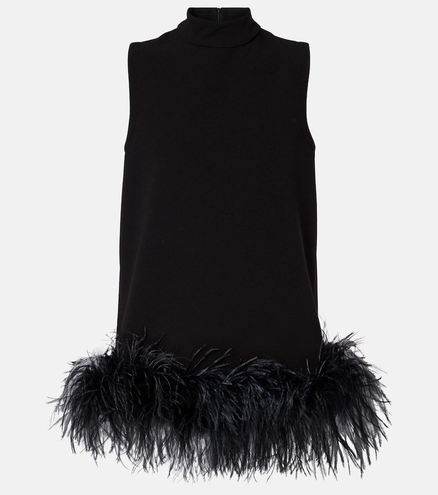 Max Mara Feather-trimmed top