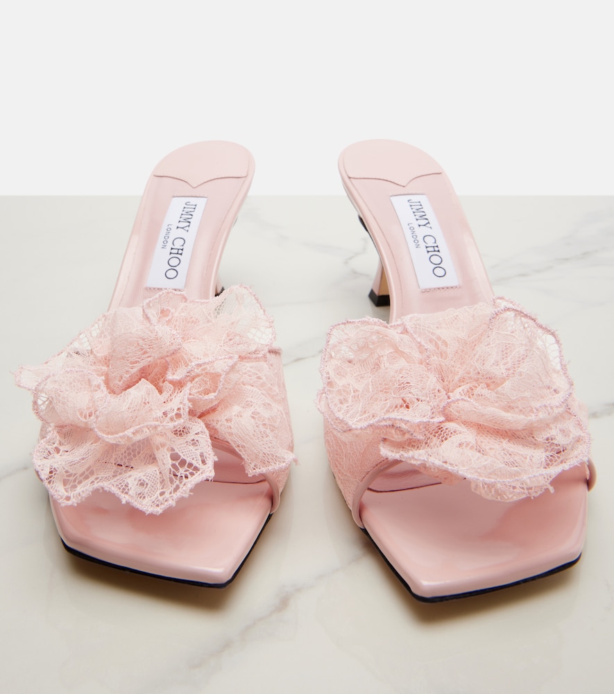  Jimmy Choo Jimmy Choo Skye Corsage Floral-appliquã© Lace Mules 