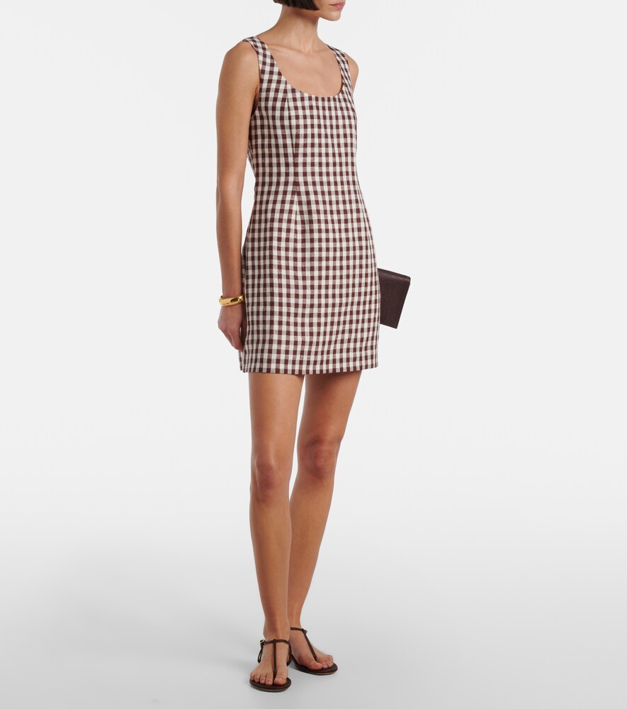 Posse Sadie gingham linen minidress