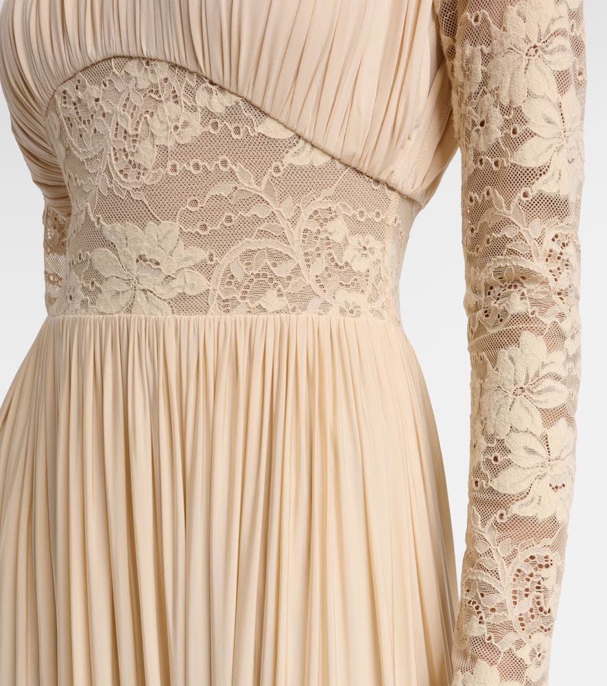 Zimmermann Rebellion Draped Lace Gown In Sand