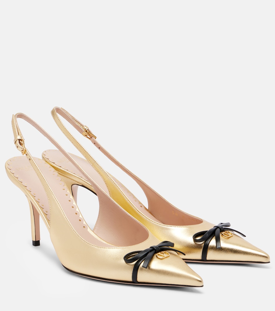 Valentino Garavani Bepointy 80 leather slingback pumps