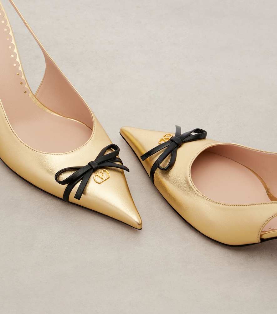  Valentino Garavani Valentino Garavani Slingback-pumps Bepointy 80 Aus Metallic-leder 