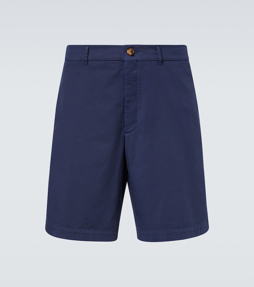 Brunello Cucinelli Men's Blue Cotton-Blend Shorts Uk Size 32
