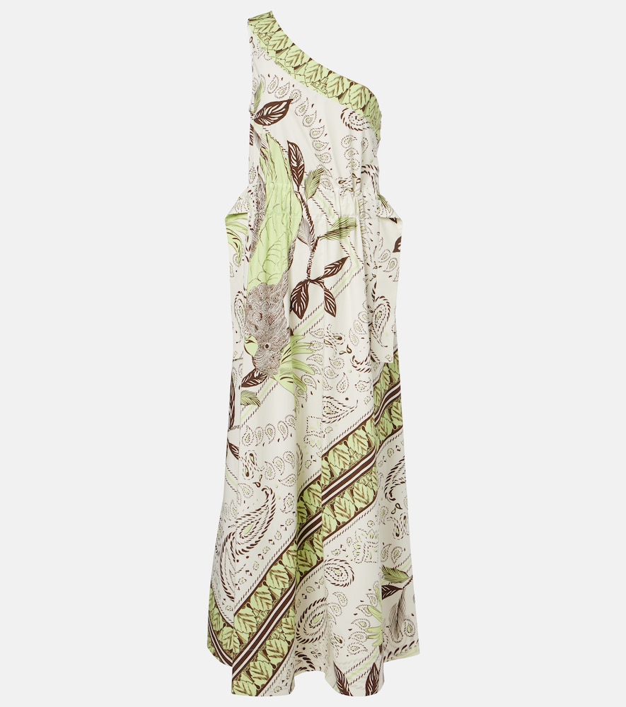 Tory Burch Printed belted cotton-blend maxi dress