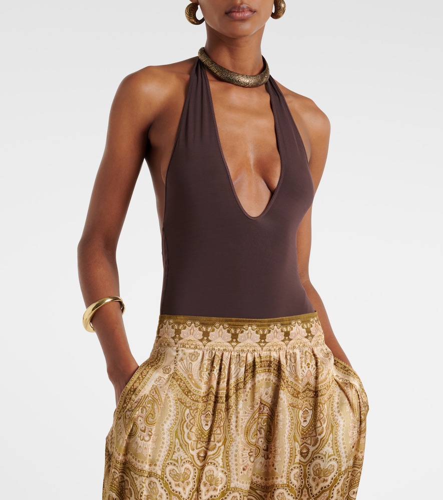  Zimmermann Zimmermann Luna Halterneck Open-back Bodysuit 