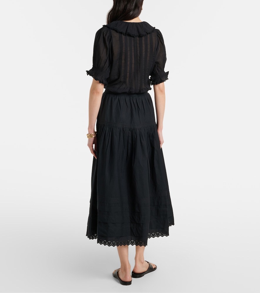 Dôen Sebastiane Cotton Poplin Midi Skirt