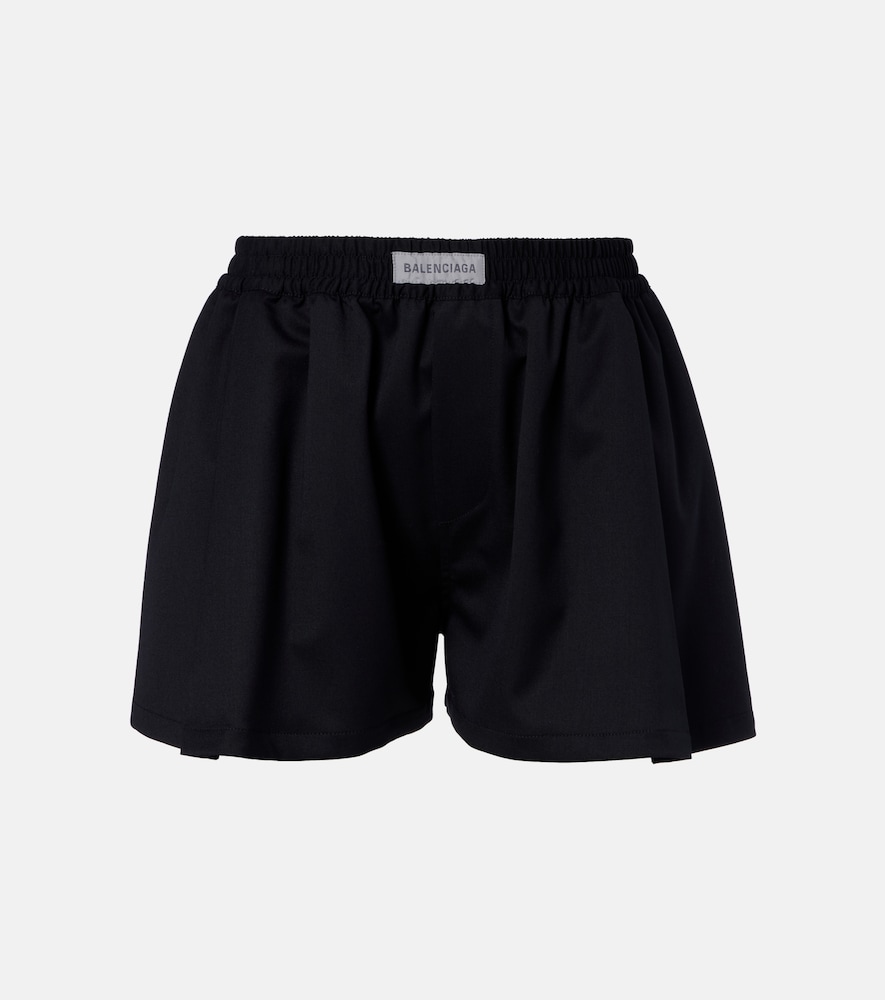 Balenciaga Logo wool-blend shorts