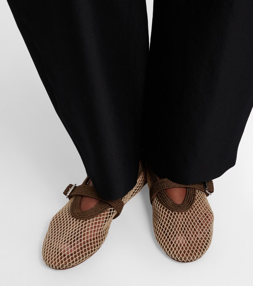 Alaïa Fishnet Mary Jane flats