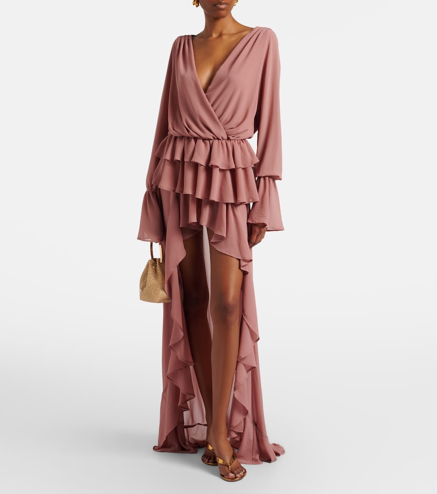 Bananhot Giselle asymmetric tiered maxi dress
