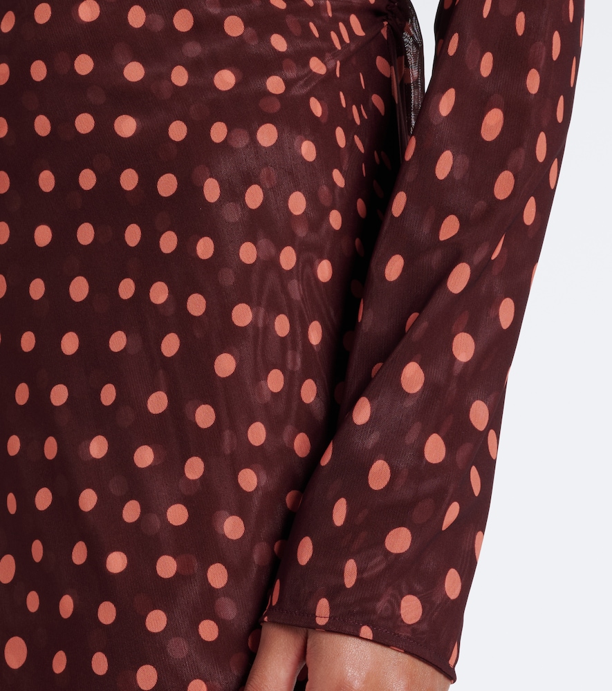 Polka Dot Mesh Maxi Dress