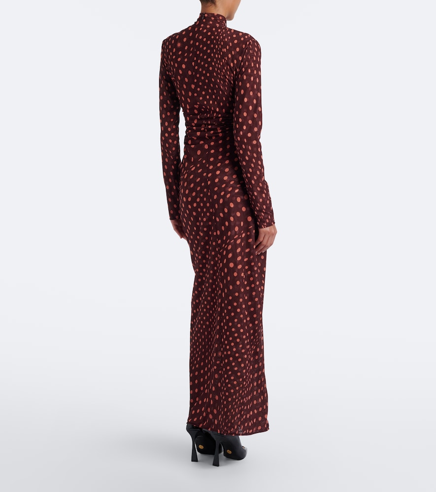 Polka Dot Mesh Maxi Dress
