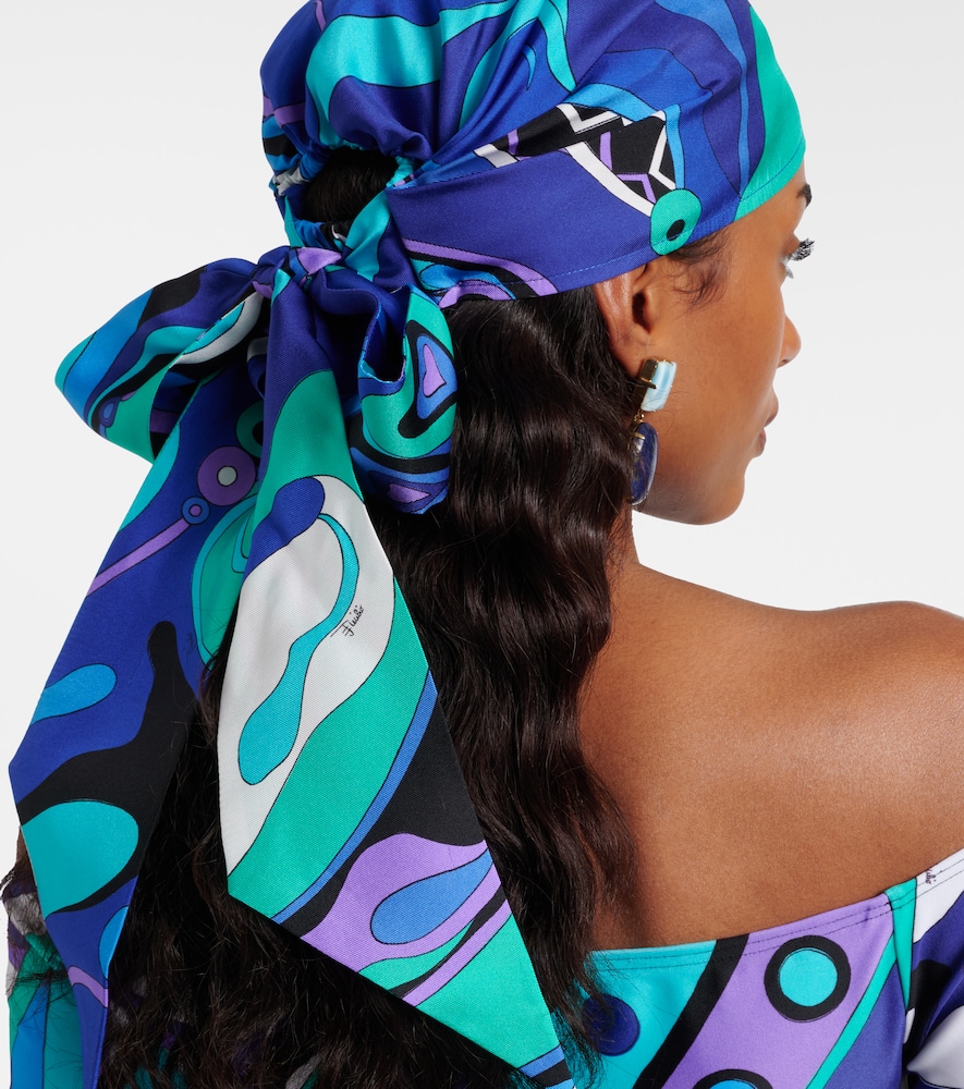  Pucci Pucci Pañuelo Para El Pelo Iride De Sarga De Seda 