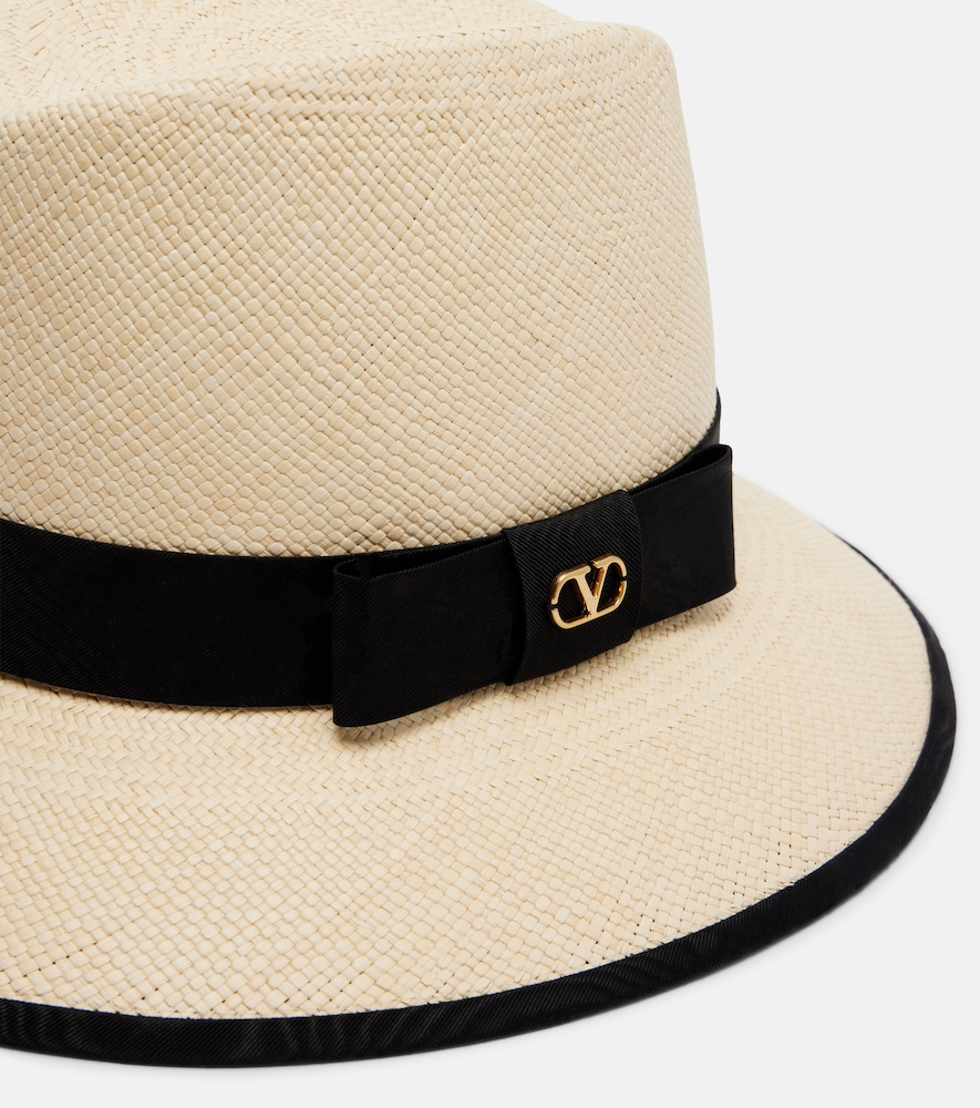  Valentino Valentino Vlogo Straw Panama Hat 