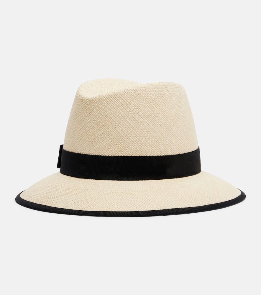  Valentino Valentino Vlogo Straw Panama Hat 