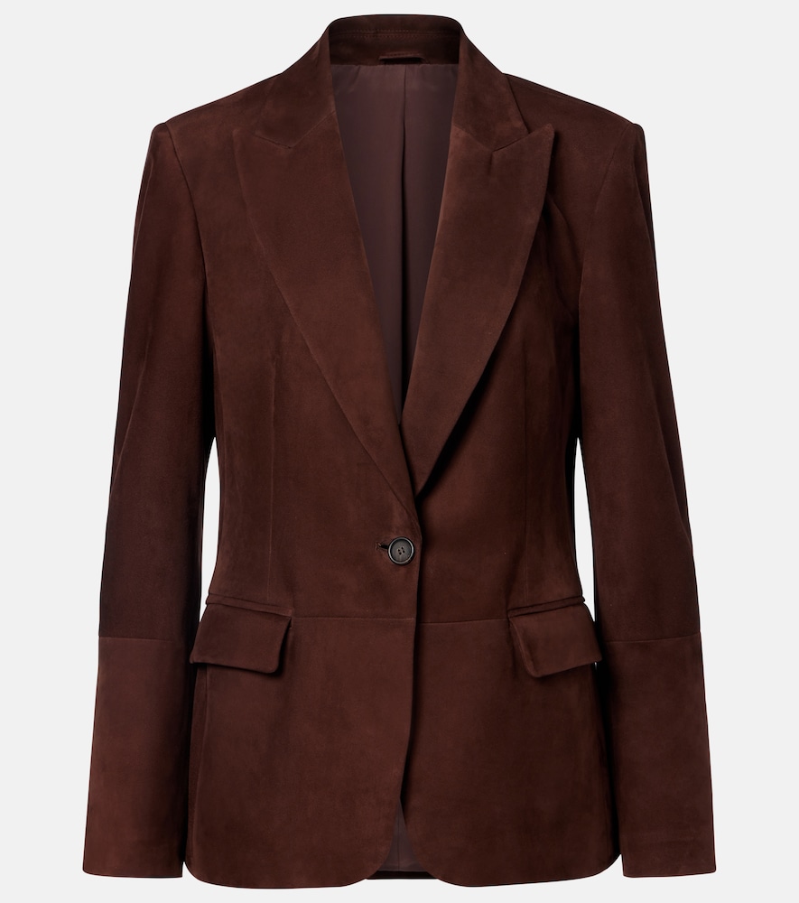 Brunello Cucinelli Women's Brown Monili Suede Blazer UK Size 2 - Mytheresa