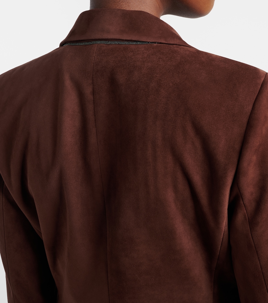  Brunello Cucinelli Brunello Cucinelli Blazer Monili Aus Veloursleder 