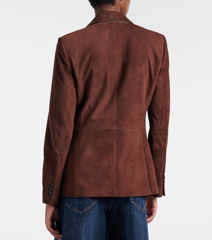  Brunello Cucinelli Brunello Cucinelli Blazer Monili Aus Veloursleder 