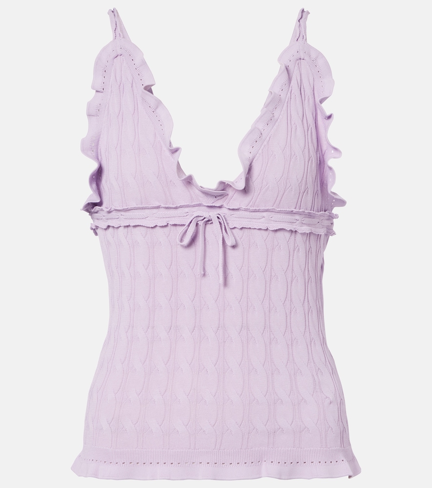 Gucci Ruffled cable-knit top