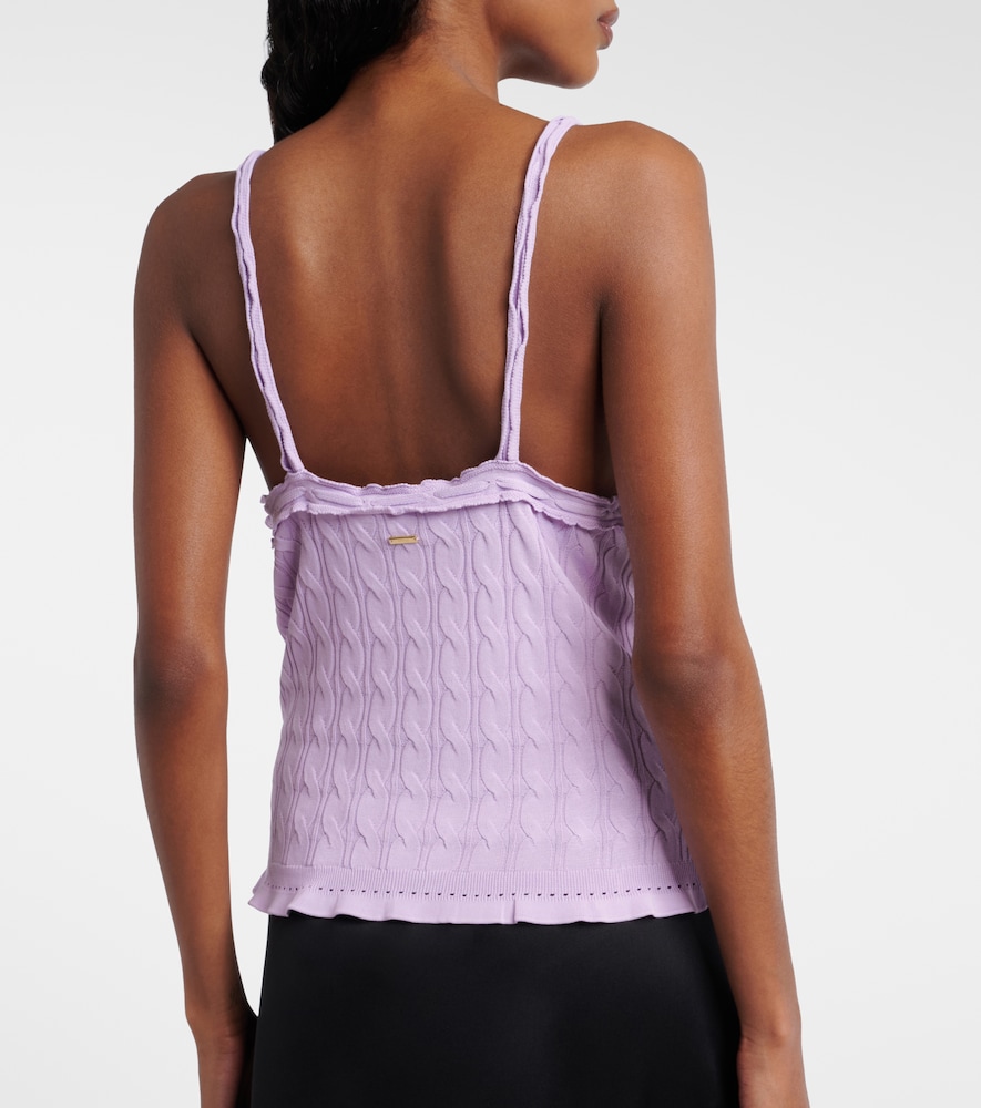 Ruffled Cable-Knit Top