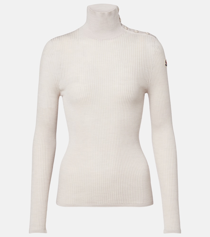 Moncler Women's Beige Turtleneck Virgin Wool Sweater UK Size 12 - Mytheresa