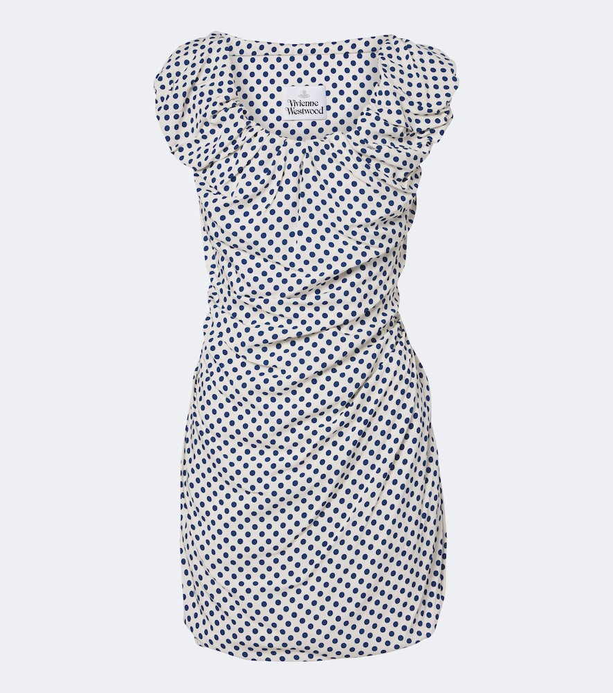 Vivienne Westwood Ginnie Amber Draped Polka-dot Minidress In Blue
