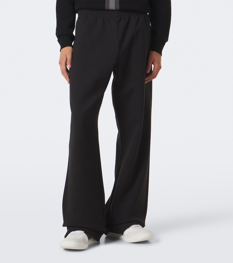 Cotton-Blend Jersey Wide-Leg Sweatpants