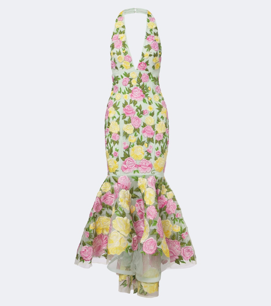 Là Fuori Verziertes Maxikleid La Roseraie aus Tüll
