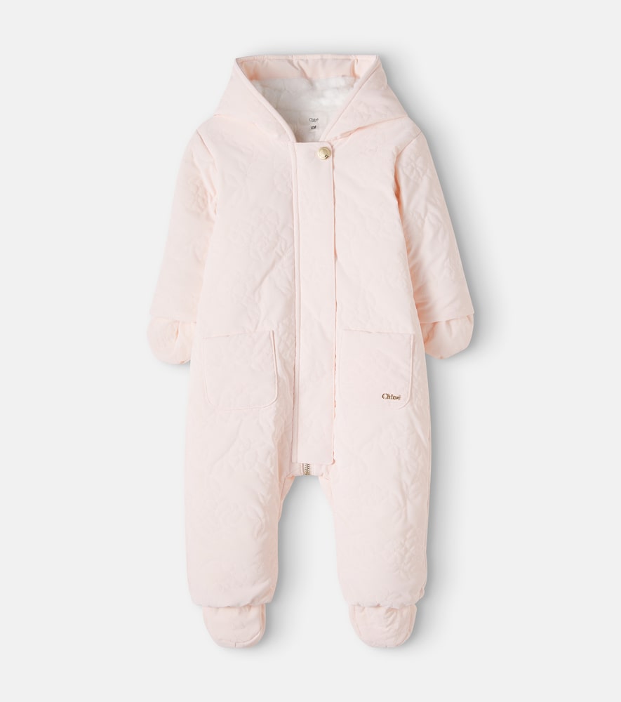 Chloé Kids Tuta imbottita trapuntata con cappuccio