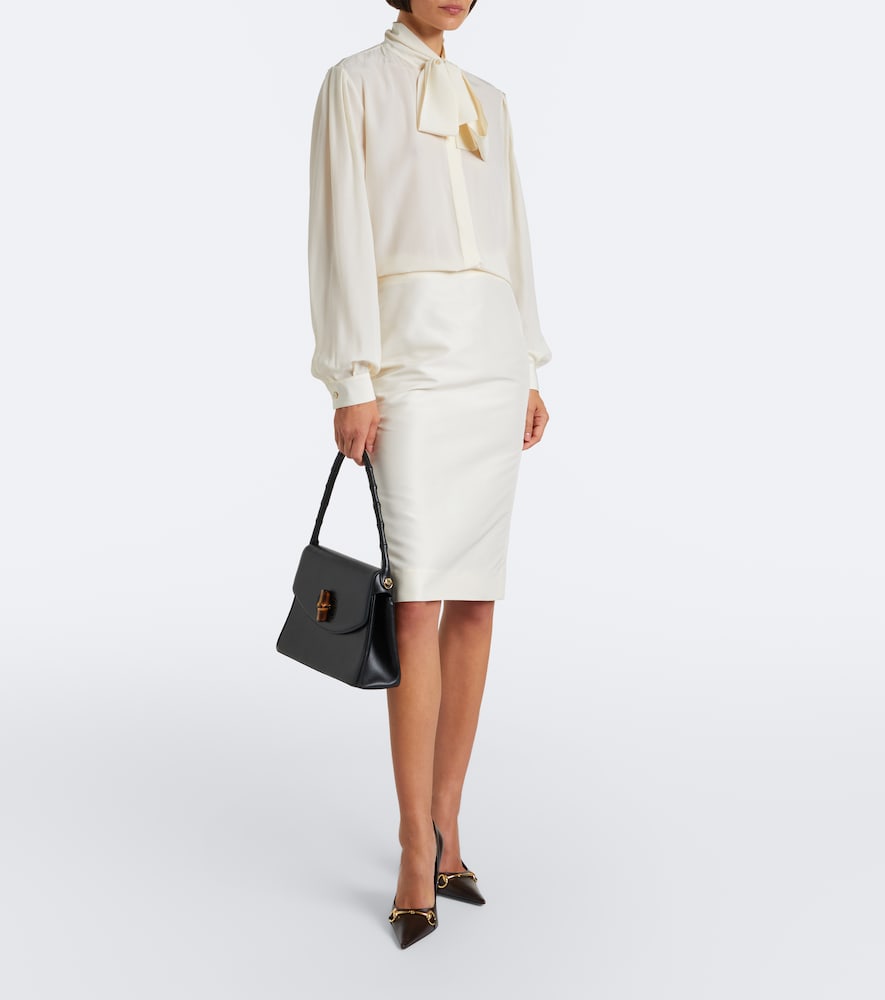Tie-Neck Silk Crêpe De Chine Blouse