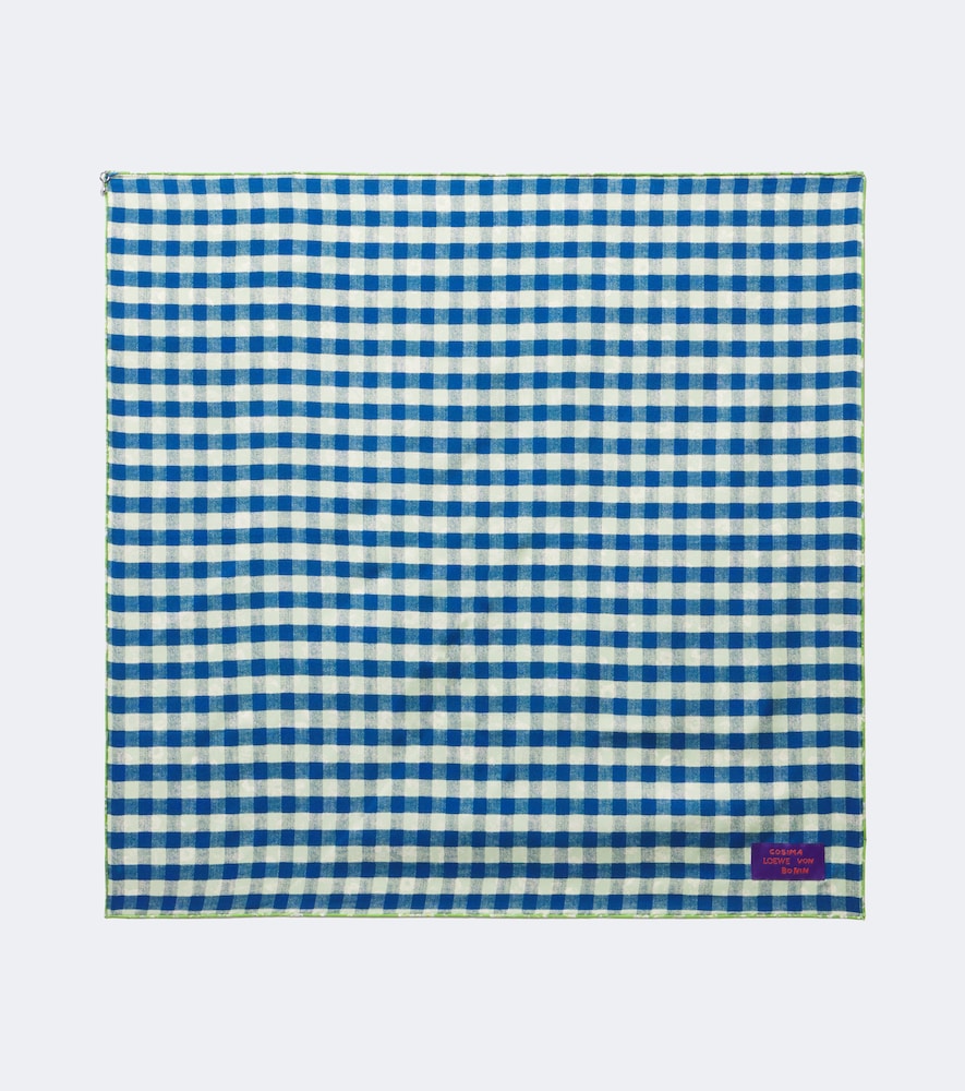 x Cosima Von Bonin – Sciarpa in twill di seta a quadri