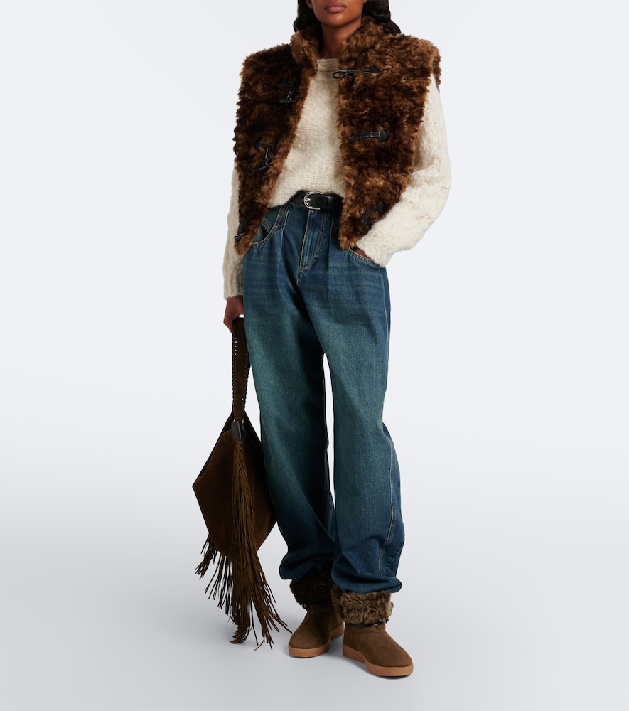 Nolyz Shearling-Trimmed Ankle Boots