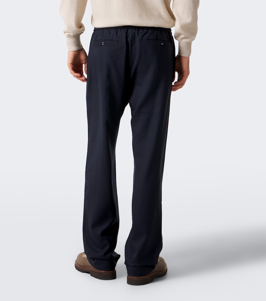 Navy Soul Cashmere Wide-Leg Pants