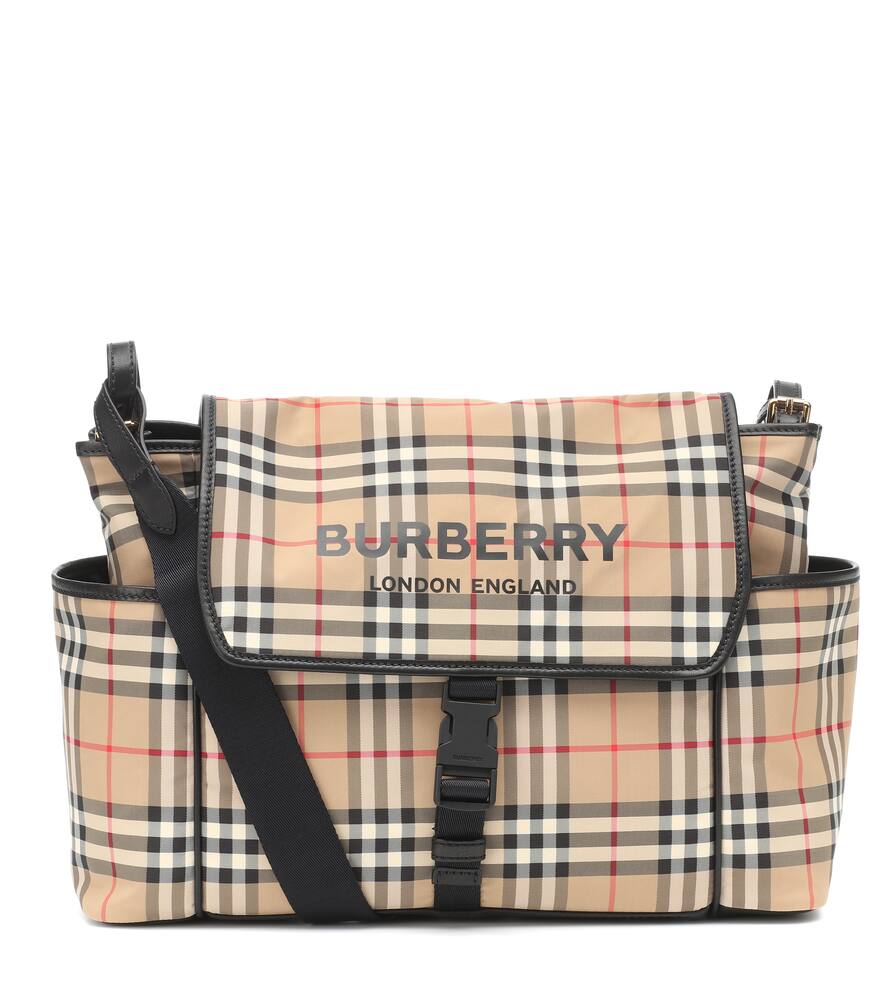 Click to view more detailed imagery on our partner's website Burberry Babies' Check Nylon Changing Bag In Beige