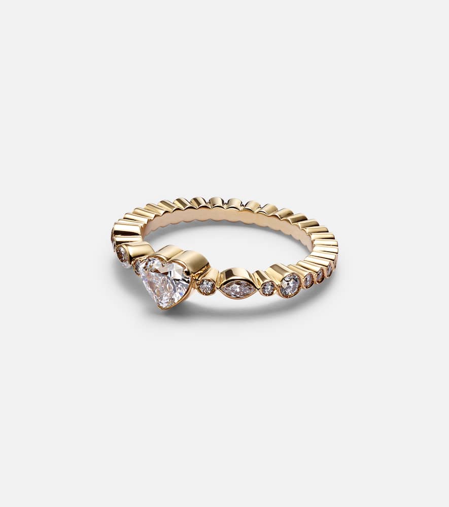 Sophie Bille Brahe Coeur Ensemble 18kt Gold Ring With Diamonds In Yellow Gold Pearl