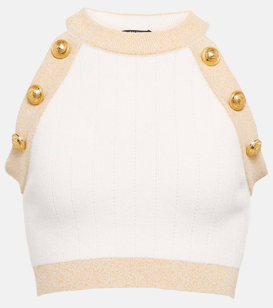 Balmain Mockneck knit crop top