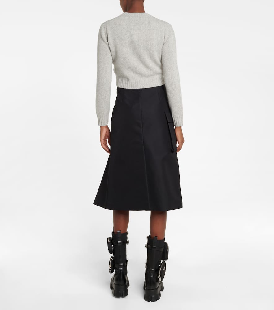 Prada Intarsia-knit Cropped Jumper In Marmo